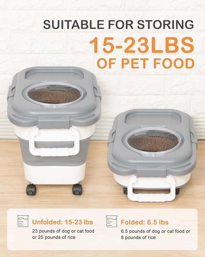 15-23 Lbs Dog Food Storage Container, Collapsible Dog Food Container - Image 3