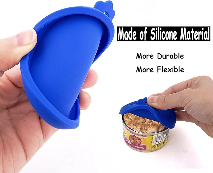 COMTIM Small Size Cat Food Can Lids, 2 Pack Silicone Cat Food Can Lids Covers - Image 3