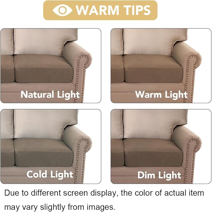 H.VERSAILTEX Super Stretch Individual Seat Cushion Covers Sofa Covers Couch - Image 6