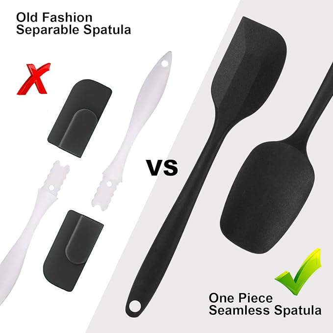 Silicone Spatulas Set of 6, Rubber Spoon Spatula Heat Resistant Spoonula One - Image 7