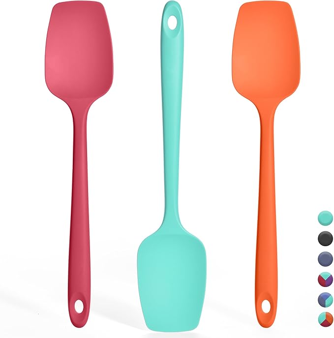 Silicone Spoonula Set: 600ºF Heat Resistant Food Grade Cooking Baking Utensils by IronberryOfficial