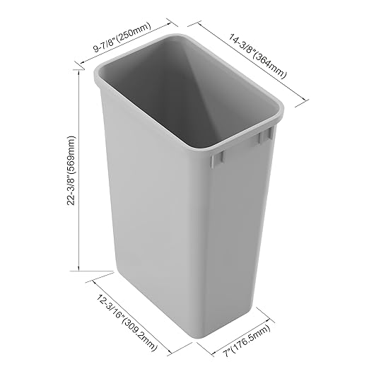 Dowell 50L Wastebasket Trash Container, 52.8Qt/13.2Gal, - Image 2