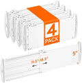 Lifewit 5" Tall 4 Pack Drawer Dividers, 30-47cm/11.5-18.5" Expandable Drawer by Lifewit