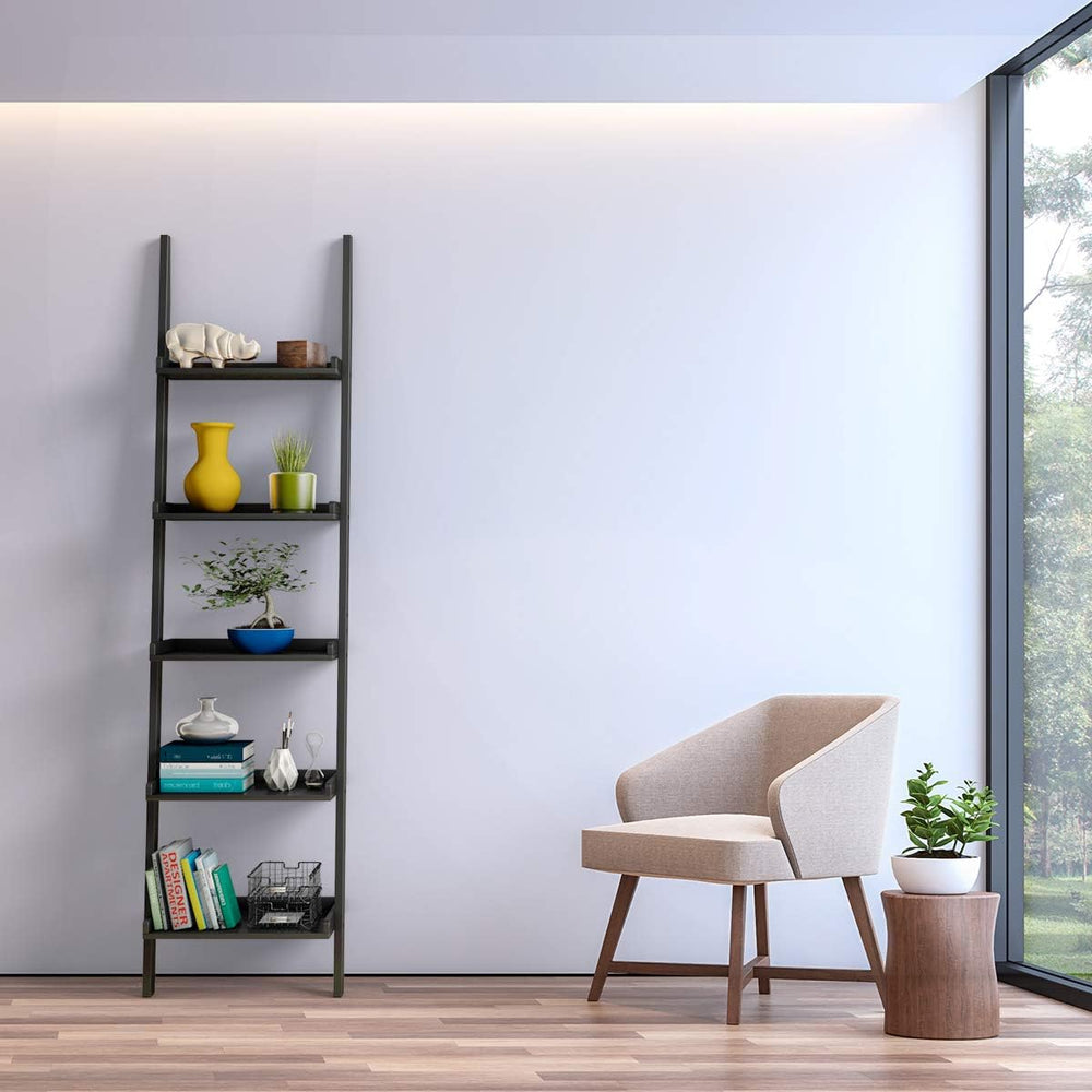 Tangkula Ladder Shelf, 5-Tier Multifunctional Modern Wood Plant Flower Book D...
