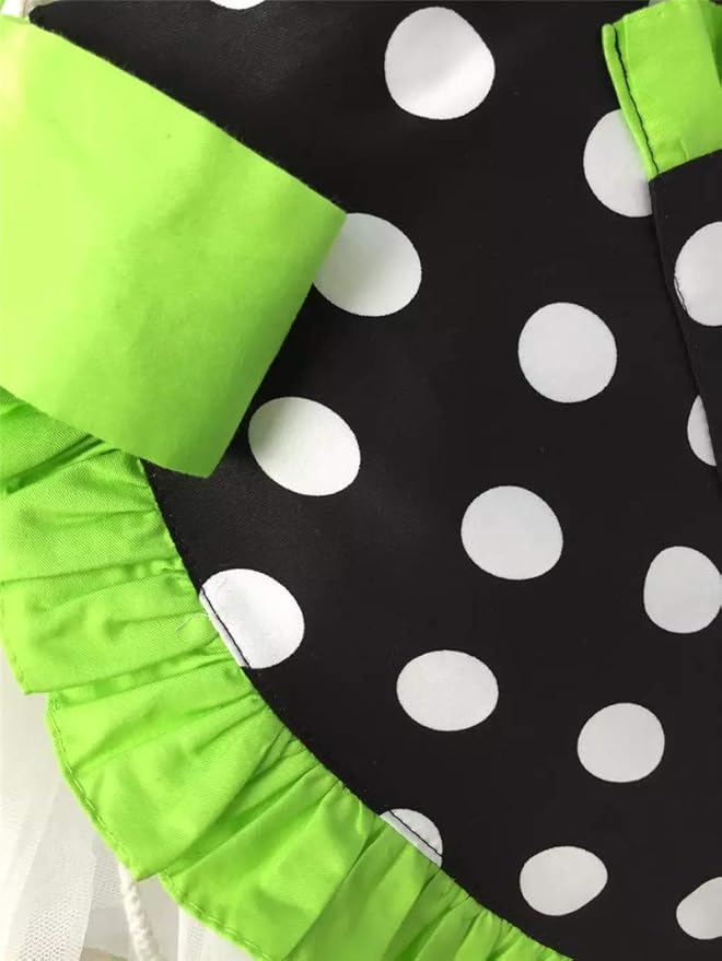 Hyzrz Cute Apron Retro Black Polka Dot Retro Ruffle Side Vintage Cooking Aprons - Image 5