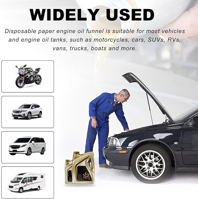DXNQ 60PCS Disposable Engine Oil Funnels, Paper Cone Funnel Motor Oil Funnel - Image 3