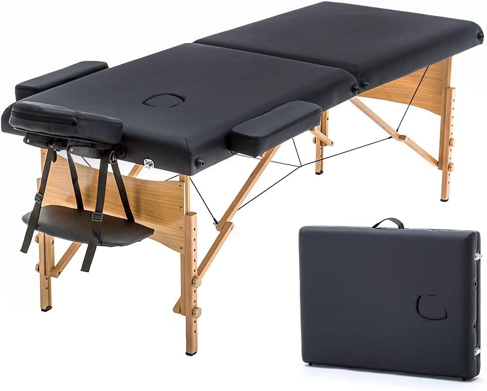 BestMassage Massage Bed Portable Folding Massage Table 24" Wide,Black