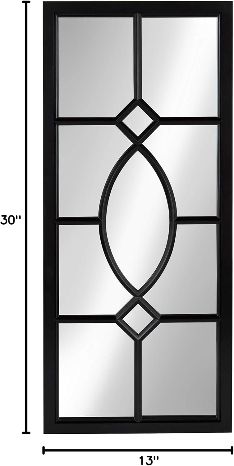 Kate and Laurel Cassat Modern Casual Window Wall Accent Mirror, Black