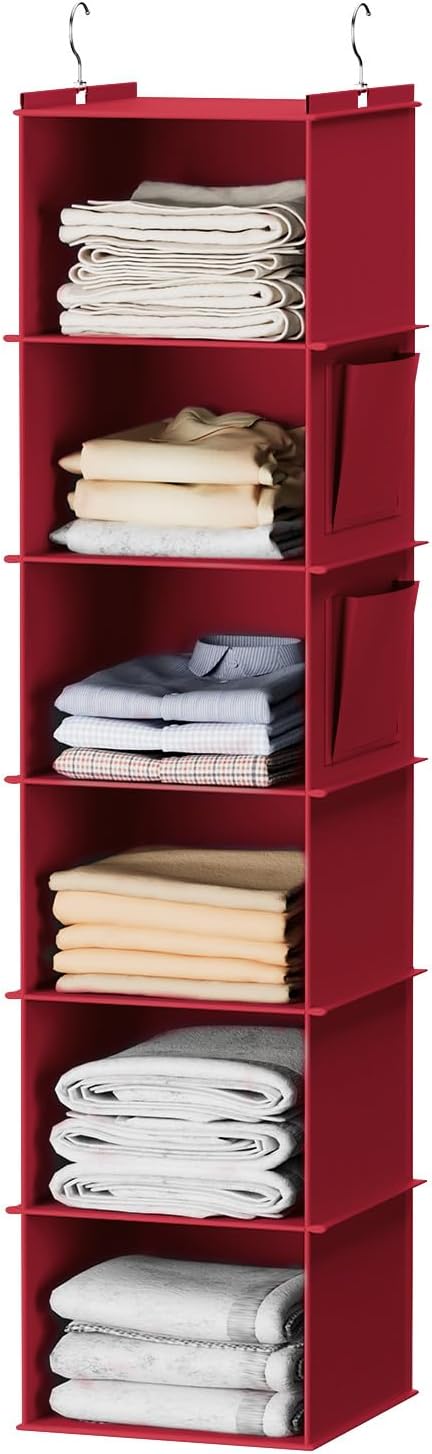 YOUDENOVA Hanging Closet Organizer and Storage, 6-Shelf Closet Hanging Storage - Image 8