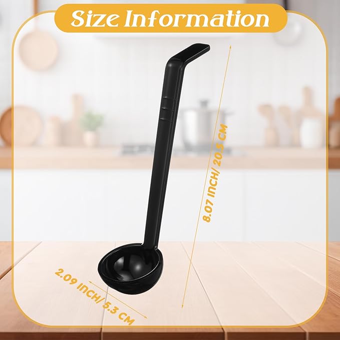 Tioncy 6 Pcs 1 Oz Small Ladle for Serving Sauce 8.07 Inches Plastic Mini Ladles - Image 3
