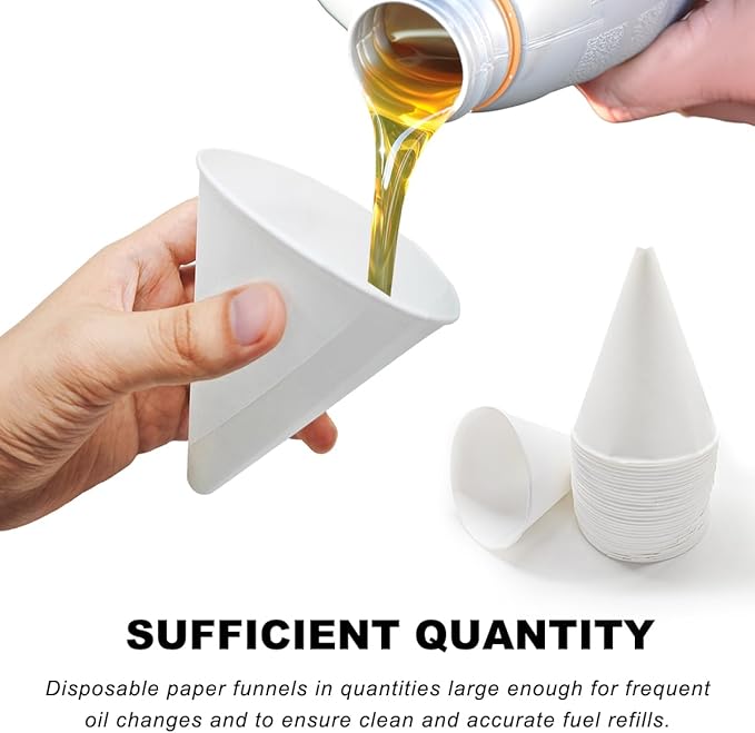 DXNQ 30PCS Disposable Engine Oil Funnels, Paper Cone Funnel Motor Oil Funnel - Image 5