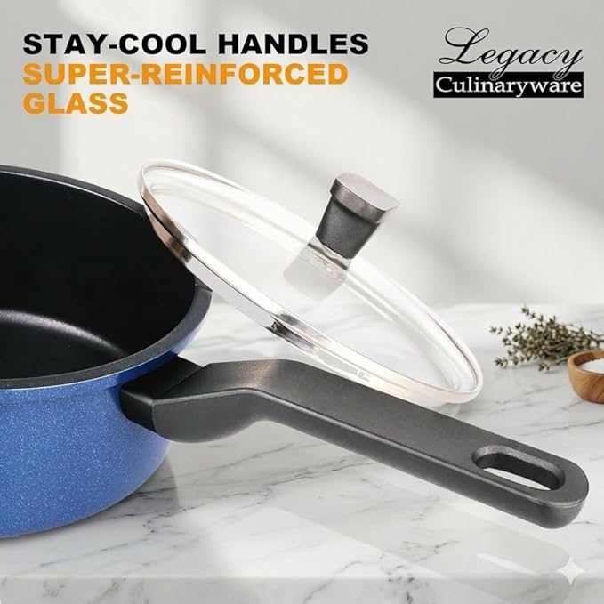 Nonstick Sauce Pan with Lid, 1.5QT small pot, PFOA Free, Kitchen Pots Induction - Image 2