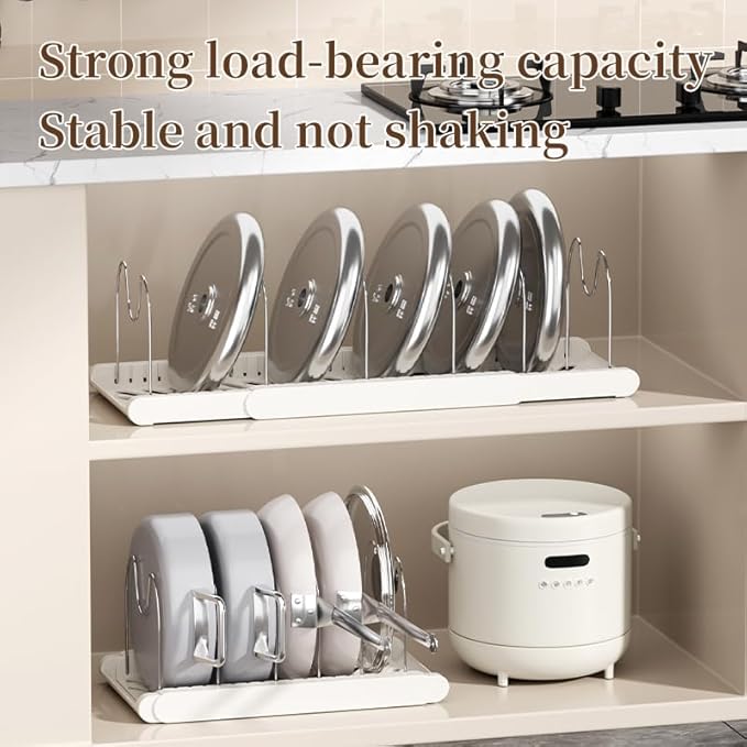 Expandable Pots and Pans Organizer Under Cabinet, 7 Stainless Steel Dividers - Image 8