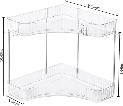 2-Tier Corner Bathroom Organizer Countertop - Image 2