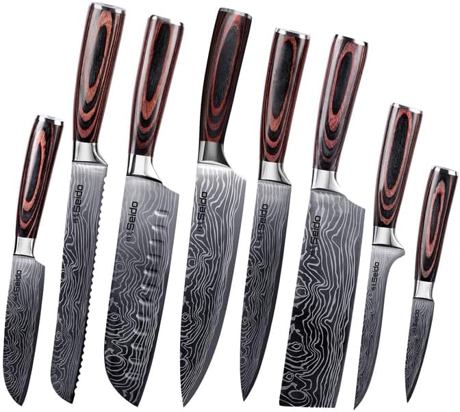 Seido Knives Master Chef Knife Set, 8-Piece Kitchen Knife Set, High-Carbon by SeidoKnives