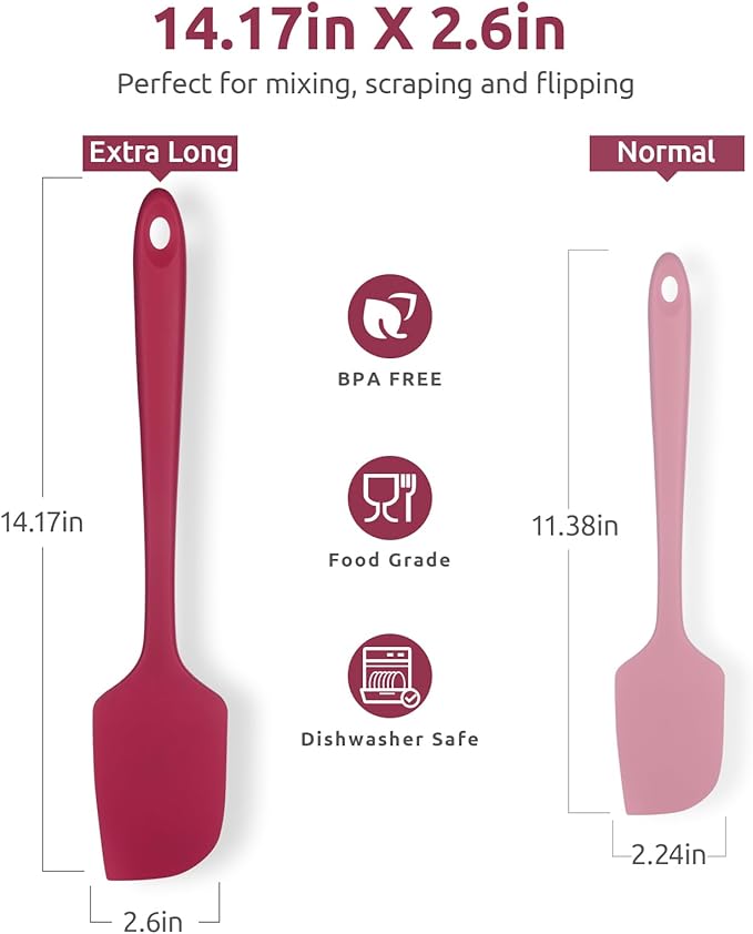14in Extra Large Silicone Spatula: U-Taste 600ºF Heat Resistant Flexible - Image 2