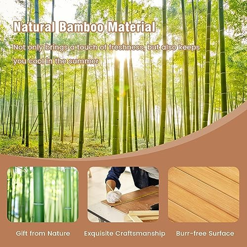 COSTWAY Bamboo Area Rug, 5'x8' Natural Bamboo Floor Mat 96"x60&q...
