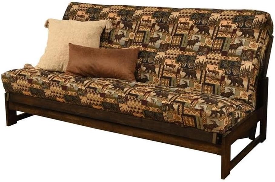 Pemberly Row 8" Full Size Spring Futon Mattress Replacement, Linen Fabri...