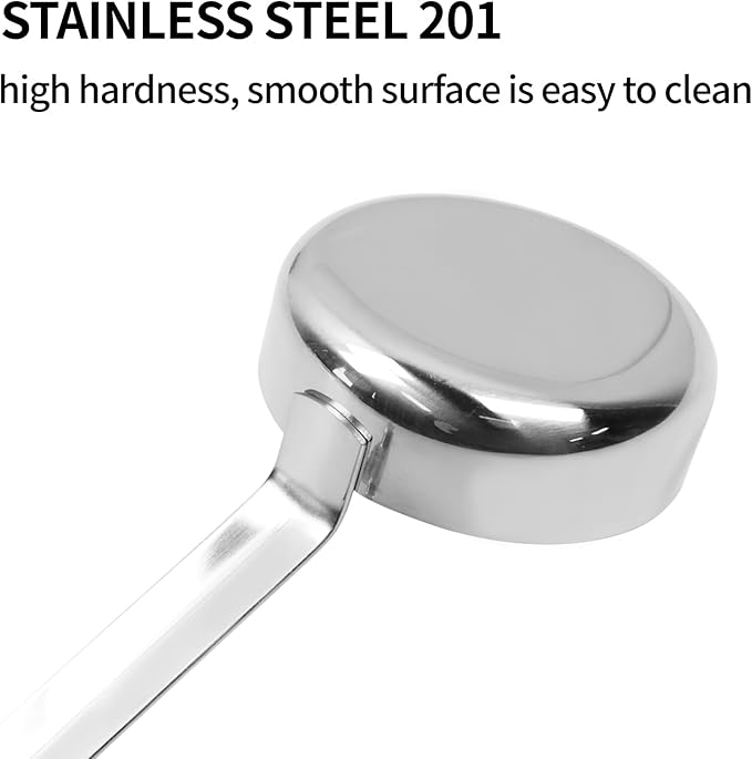 10.55 Inch 3 oz 6 Pcs Silver Stainless Steel 201 Long Handle Soup Spoon - Image 6