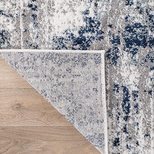 Rugshop Distressed Modern Bohemian Abstract Area Rug Blue 7'10" x 10...