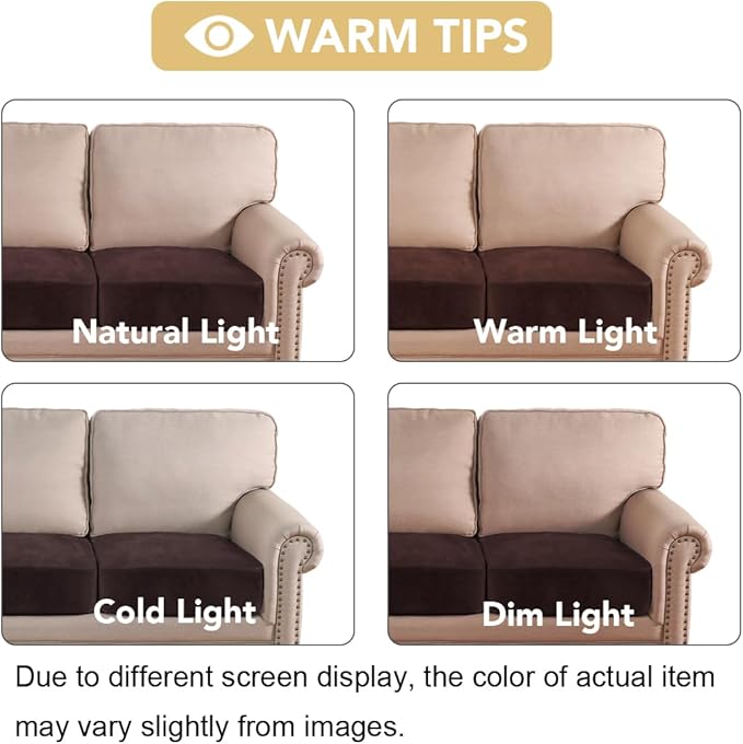 H.VERSAILTEX Velvet Stretch Couch Cushion Cover Plush Cushion Slipcover - Image 6