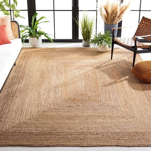 KEMA Jute Braided Hand Woven Area Rug - 6x9 Feet, Natural