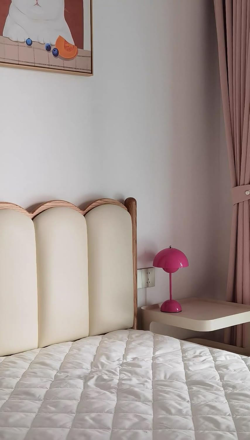 Flower Bud Lamp, Cordless Rechargeable Mushroom Table Lamp, Pink