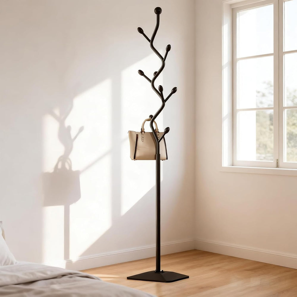 Tree-shaped coat rack stand,Metal coat tree with 8 Hooks and sturdy cast iron...