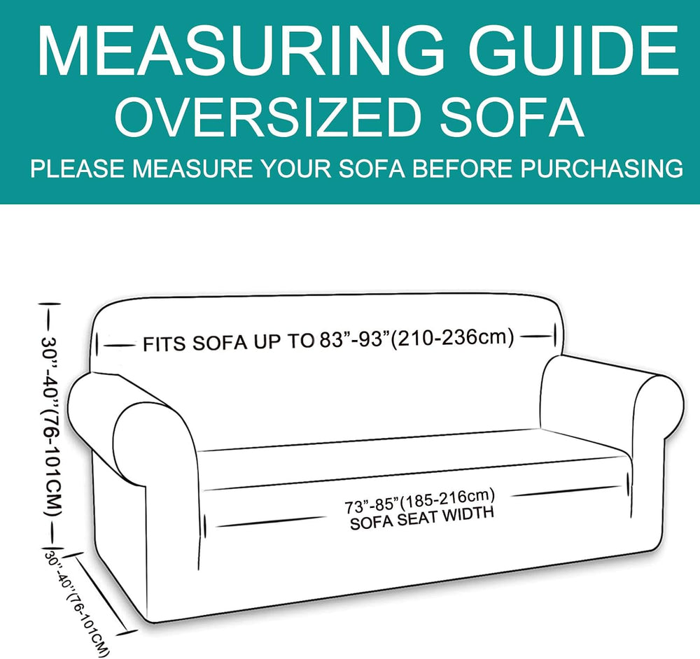 U-NICE HOME Oversized Stretch Couch Cover Slipcover, Chocolate
