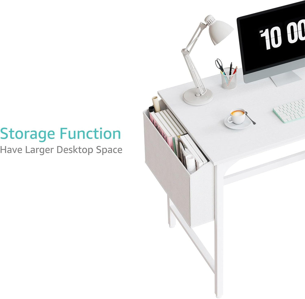 Lufeiya White Small Desk with Drawers - 40 Inch Computer Desk for Small Space...