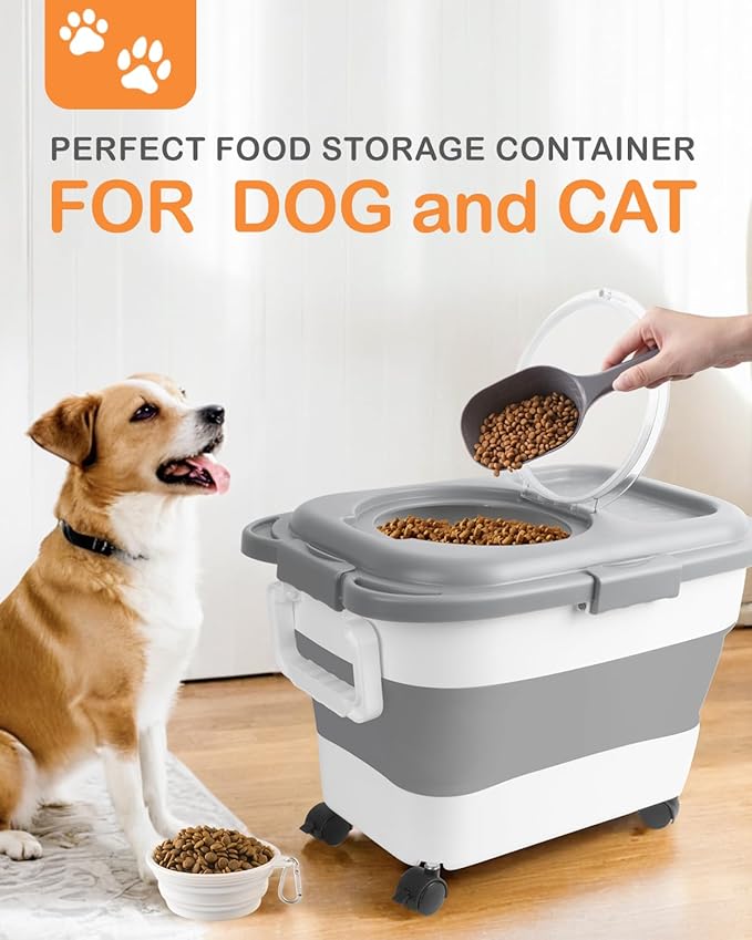 15-23 Lbs Dog Food Storage Container, Collapsible Dog Food Container - Image 2