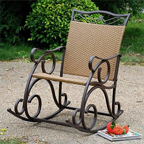 International Caravan Wicker Resin/Steel Porch Rocker