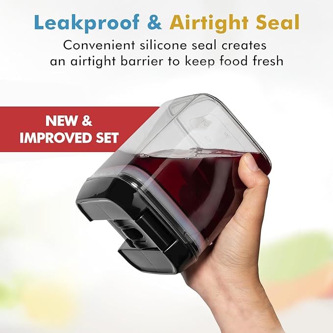 Shazo 6 PC Airtight Food Storage Containers + 6 Spoons Included - Image 2