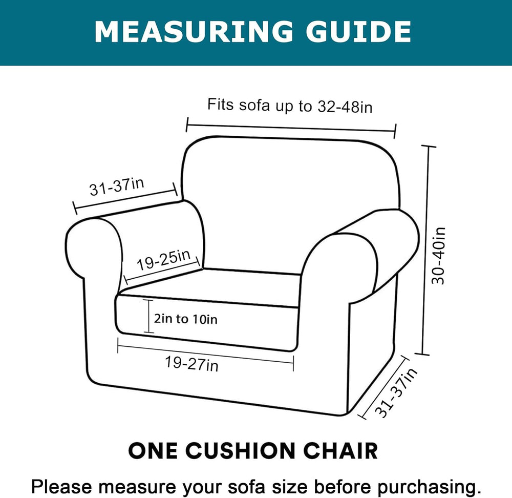 KRFOONN 2 Piece Chair Covers Armchair Sofa Couch Slipcover, Small, 23