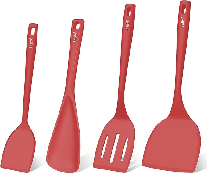 Beijiyi Silicone Spatula Set of 4, 600°F Heat Resistant, BPA Free Kitchen by Beijiyi