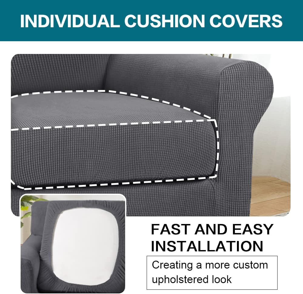 Turquoize 2 Piece Chair Covers Chair Slipcovers for Living Room Armchair Couc...