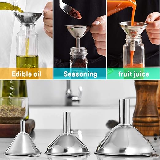 Kitchen Funnels for Filling Bottles, YGDZ 3pcs Small/Medium/Large Food Grade - Image 6