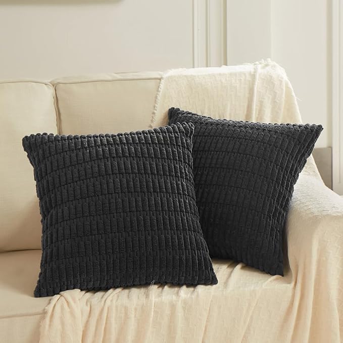 Fancy Homi 4 Packs Boho Black Decorative Throw Pillow Covers 18x18 Inch - Image 6