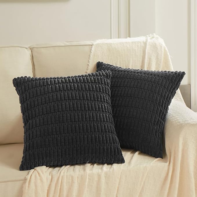 Fancy Homi 4 Packs Boho Black Decorative Throw Pillow Covers 16x16 Inch - Image 6