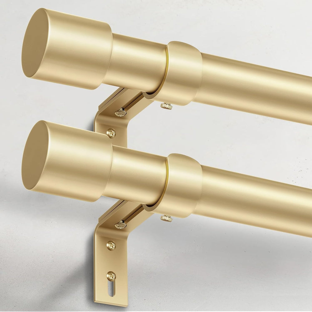 IFELS 2 Pack Heavy Duty Curtain Rods for Windows 28 to 48 Inch, 1 Inch Gold C...