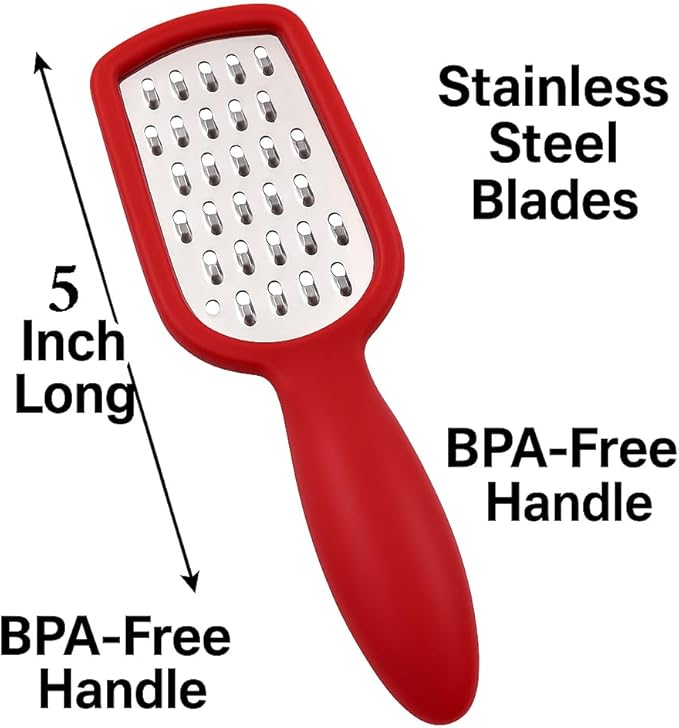 2 Pcs. Stainless Steel Mini Grater Cheese Garlic Nutmeg Chocolate 5" BPA Free - Image 2