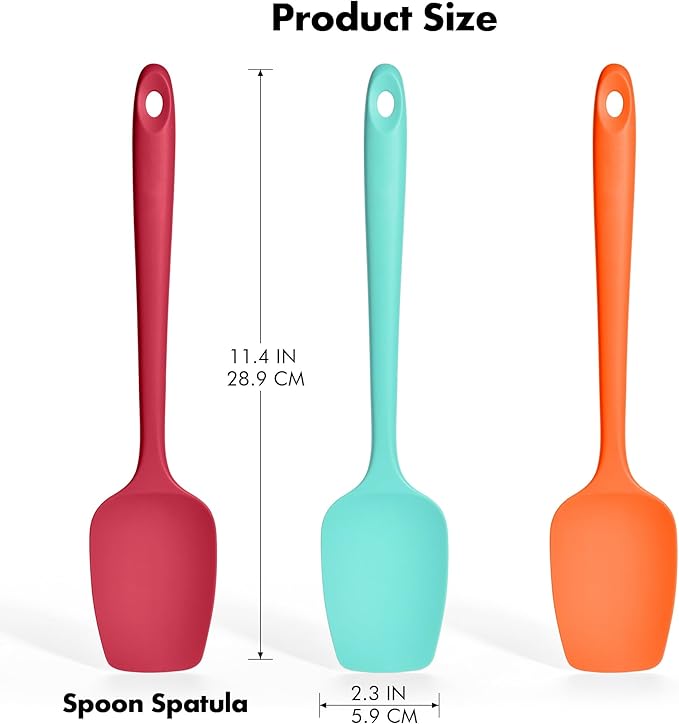 Silicone Spoonula Set: 600ºF Heat Resistant Food Grade Cooking Baking Utensils - Image 2