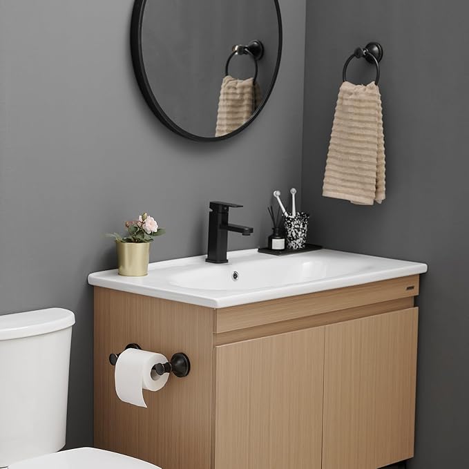 RUMOSE Toilet Paper Holder and Hand Towel Ring Oil Rubbed Bronze Wall Mount