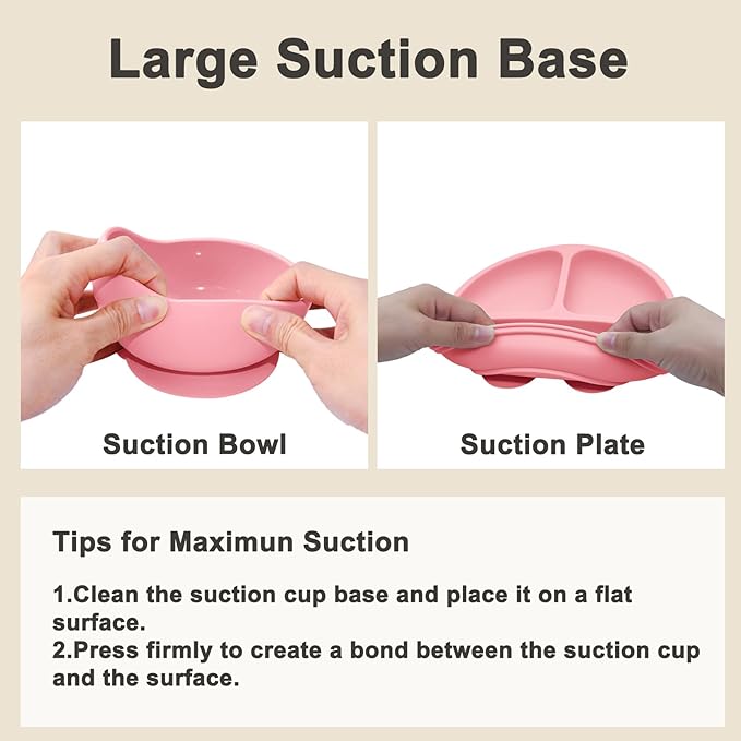 Silicone Baby Feeding Set | Baby Led Weaning Supplies Includes Suction Bowls - Image 4