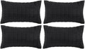 Fancy Homi 4 Packs Boho Black Decorative Throw Pillow Covers 12x24 Inch by Fancy+Homi