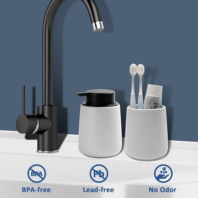 Soap Dispenser Ceramic with Easy-to-Press Pump Hand Lotion Liquid Dispenser - Image 3