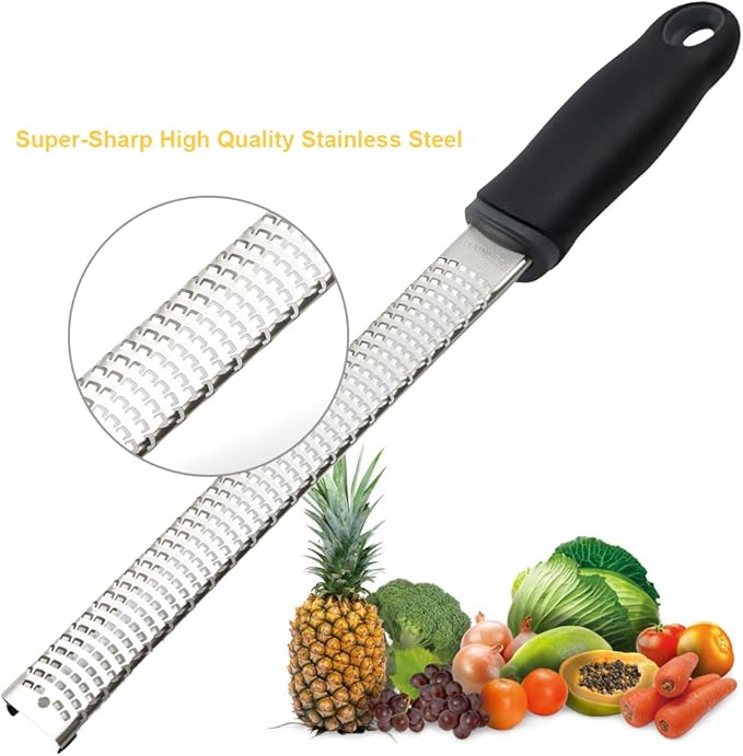 Lemon Zester, Stainless Steel Kitchen Cheese Grater, Plastic Cover Ergonomic - Image 3
