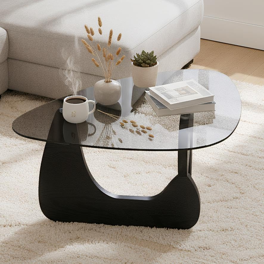 LukeAlon Black Grey Modern Triangle Coffee Table