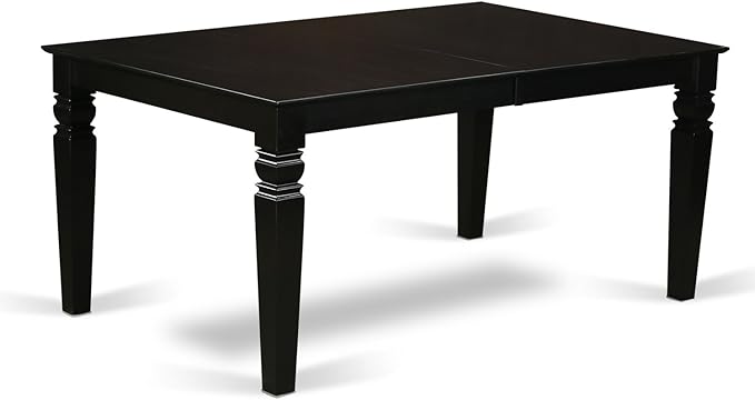 East West Furniture LGGR9-BLK-W 9 Piece Modern Dining Table Set Includes a Re...