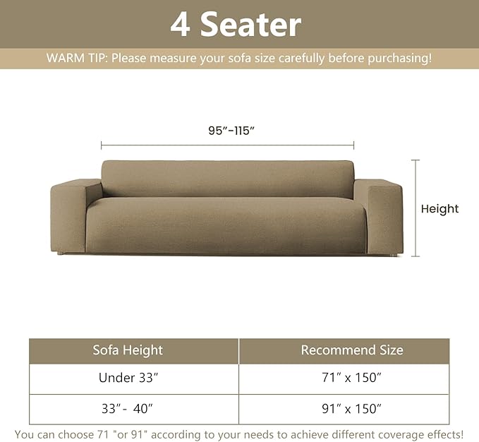 MYSKY HOME Couch Covers for Sofa, Dog Couch Cover Protector, Dark Grey Lines - Image 8